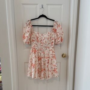Altar'd State Pink Floral Puff Sleeve Blouse